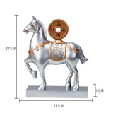 Maxbell Horse Statue Resin Figurine Sculpture Art Craft for Home Desk Decoration Argent Style B