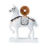Maxbell Horse Statue Resin Figurine Sculpture Art Craft for Home Desk Decoration White Style B
