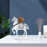 Maxbell Horse Statue Resin Figurine Sculpture Art Craft for Home Desk Decoration White Style B