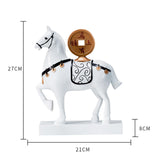 Maxbell Horse Statue Resin Figurine Sculpture Art Craft for Home Desk Decoration White Style B