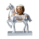 Maxbell Horse Statue Resin Figurine Sculpture Art Craft for Home Desk Decoration Argent Style C