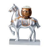 Maxbell Horse Statue Resin Figurine Sculpture Art Craft for Home Desk Decoration Argent Style C