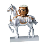 Maxbell Horse Statue Resin Figurine Sculpture Art Craft for Home Desk Decoration Argent Style C