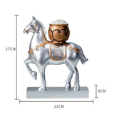 Maxbell Horse Statue Resin Figurine Sculpture Art Craft for Home Desk Decoration Argent Style C