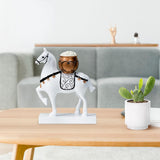 Maxbell Horse Statue Resin Figurine Sculpture Art Craft for Home Desk Decoration White Style C