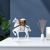 Maxbell Horse Statue Resin Figurine Sculpture Art Craft for Home Desk Decoration White Style C