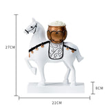 Maxbell Horse Statue Resin Figurine Sculpture Art Craft for Home Desk Decoration White Style C