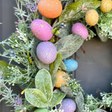 Maxbell Eucalyptus Wreath Ornament Colorful Egg Garland for Party Backdrop Window
