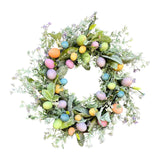Maxbell Eucalyptus Wreath Ornament Colorful Egg Garland for Party Backdrop Window