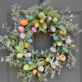Maxbell Eucalyptus Wreath Ornament Colorful Egg Garland for Party Backdrop Window