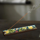 Maxbell Ceramic Incense Burner Craft Stick Incense Holder for SPA Wedding Holidays Lotus