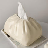 Maxbell Elegant Tissue Box Cover Holder Decoration Crafts Case Coffee Wide Mouth Beige