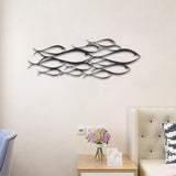 Maxbell Creative Fish Wall Sculpture Decorative Metal for Home Living Room Indoor 55cmx20cm