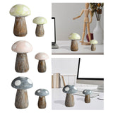 Maxbell 2x Lovely Mushroom Statue Garden Ornament Decoration Indoor Home Patio Green