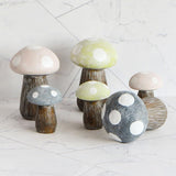 Maxbell 2x Lovely Mushroom Statue Garden Ornament Decoration Indoor Home Patio Green