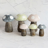 Maxbell 2x Lovely Mushroom Statue Garden Ornament Decoration Indoor Home Patio Green