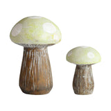 Maxbell 2x Lovely Mushroom Statue Garden Ornament Decoration Indoor Home Patio Green