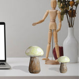 Maxbell 2x Lovely Mushroom Statue Garden Ornament Decoration Indoor Home Patio Green