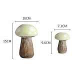 Maxbell 2x Lovely Mushroom Statue Garden Ornament Decoration Indoor Home Patio Green