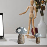 Maxbell 2x Lovely Mushroom Statue Garden Ornament Decoration Indoor Home Patio Blue