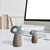 Maxbell 2x Lovely Mushroom Statue Garden Ornament Decoration Indoor Home Patio Blue