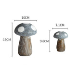 Maxbell 2x Lovely Mushroom Statue Garden Ornament Decoration Indoor Home Patio Blue