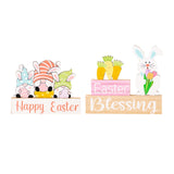 Maxbell 2 Pieces Easter Egg Bunny Decoration Lovely Spring Centerpiece Signs Desktop