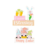 Maxbell 2 Pieces Easter Egg Bunny Decoration Lovely Spring Centerpiece Signs Desktop