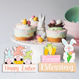 Maxbell 2 Pieces Easter Egg Bunny Decoration Lovely Spring Centerpiece Signs Desktop