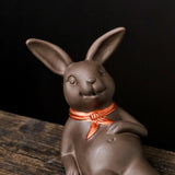 Maxbell Ceramic Bunny Statue Incense Holder for Home Decor Housewarming Gift