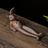 Maxbell Ceramic Bunny Statue Incense Holder for Home Decor Housewarming Gift