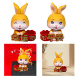 Maxbell Car Front Nodding Rabbit Figurines Sculptures Swing Doll Decor Ornament Cute Eyes Closed
