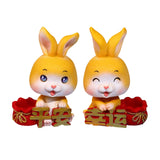 Maxbell Car Front Nodding Rabbit Figurines Sculptures Swing Doll Decor Ornament Cute Eyes Closed