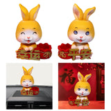 Maxbell Car Front Nodding Rabbit Figurines Sculptures Swing Doll Decor Ornament Cute Eyes Closed