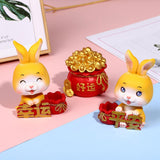Maxbell Car Front Nodding Rabbit Figurines Sculptures Swing Doll Decor Ornament Cute Eyes Closed