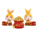 Maxbell Car Front Nodding Rabbit Figurines Sculptures Swing Doll Decor Ornament Cute Eyes Closed