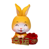 Maxbell Car Front Nodding Rabbit Figurines Sculptures Swing Doll Decor Ornament Cute Eyes Closed