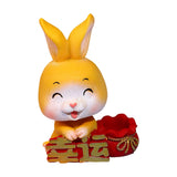 Maxbell Car Front Nodding Rabbit Figurines Sculptures Swing Doll Decor Ornament Cute Eyes Closed