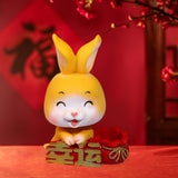 Maxbell Car Front Nodding Rabbit Figurines Sculptures Swing Doll Decor Ornament Cute Eyes Closed