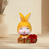 Maxbell Car Front Nodding Rabbit Figurines Sculptures Swing Doll Decor Ornament Cute Eyes Closed