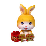 Maxbell Car Front Nodding Rabbit Figurines Sculptures Swing Doll Decor Ornament Cute Eyes Open