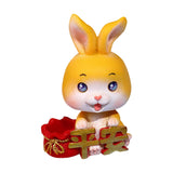 Maxbell Car Front Nodding Rabbit Figurines Sculptures Swing Doll Decor Ornament Cute Eyes Open
