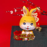 Maxbell Car Front Nodding Rabbit Figurines Sculptures Swing Doll Decor Ornament Cute Eyes Open