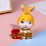 Maxbell Car Front Nodding Rabbit Figurines Sculptures Swing Doll Decor Ornament Cute Eyes Open