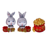 Maxbell New Year Sculpture Living Room Desktop Treasure Bag Resin Statue Figurine Big Eyes 7x11cm