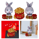 Maxbell New Year Sculpture Living Room Desktop Treasure Bag Resin Statue Figurine Big Eyes 7x11cm