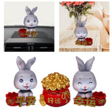 Maxbell New Year Sculpture Living Room Desktop Treasure Bag Resin Statue Figurine Big Eyes 7x11cm