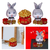 Maxbell New Year Sculpture Living Room Desktop Treasure Bag Resin Statue Figurine Big Eyes 7x11cm