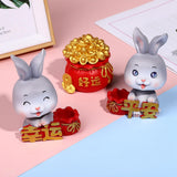 Maxbell New Year Sculpture Living Room Desktop Treasure Bag Resin Statue Figurine Big Eyes 7x11cm