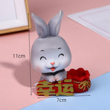Maxbell New Year Sculpture Living Room Desktop Treasure Bag Resin Statue Figurine Squint 7x11cm